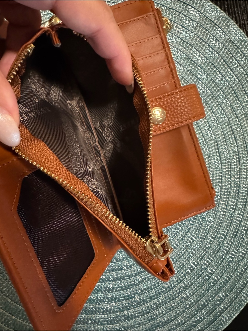 Montana West Pebbled Wristlet in Cognac - Picture 5 of 13